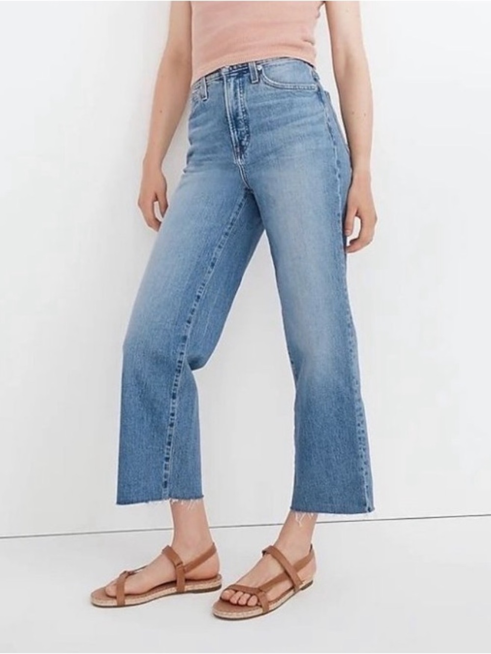 Madewell The Perfect Vintage Wide-Leg Crop Jeans Women's 26 Petite High Waisted